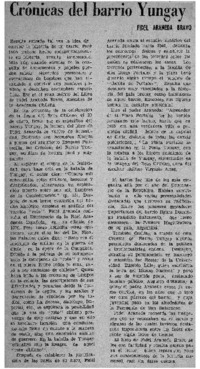 Crónicas del barrio Yungay.