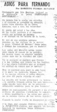 Adiós para Fernando