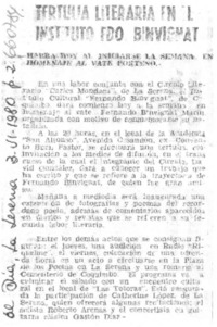 Tertulia literaria en el Instituto Fdo. Binvignat.