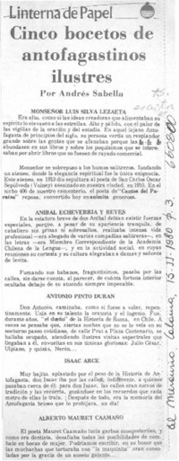 Cinco bocetos de antofagastinos ilustres