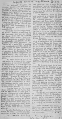 Pequeña historia magallánica  [artículo] O. W. H.