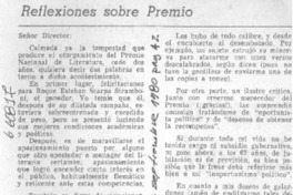 Reflexiones sobre premio