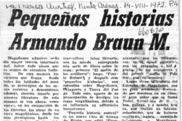 Pequeñas historias Armando Braun M.  [artículo]
