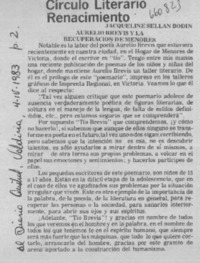 Círculo literario Renacimiento  [artículo] Jacqueline Sellan Bodin.