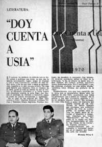 "Doy cuenta a Usía"