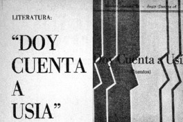 "Doy cuenta a Usía"