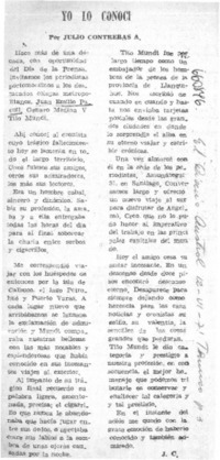 Yolo conocí  [artículo] Julio Contreras.