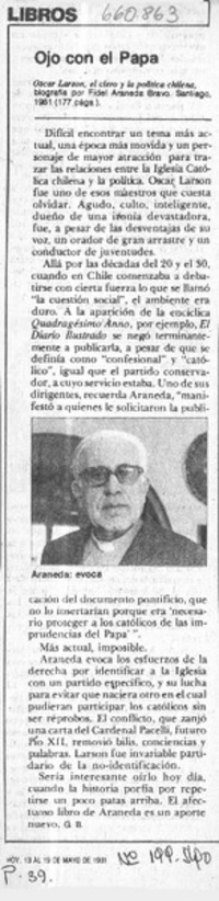 Ojo con el Papa  [artículo] G. B.