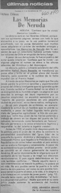 Las memorias de Neruda