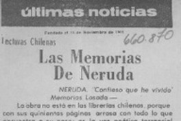 Las memorias de Neruda