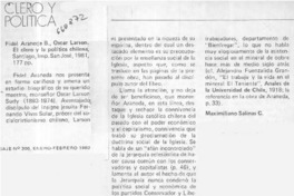 Clero y política  [artículo] Maximiliano Salinas C.