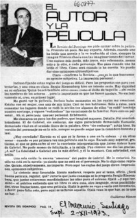 El Autor y la película  [artículo] Guillermo Blanco.