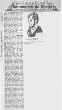 Barometro de libros  [artículo] Claudio Solar.