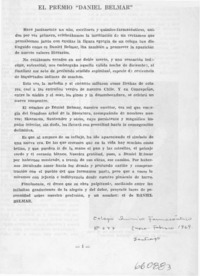 El Premio "Daniel Belmar".