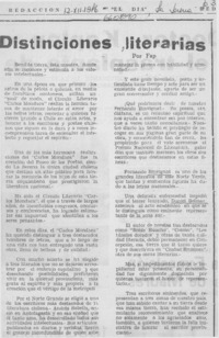 Distinciones literarias