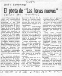 El Poeta de "Las horas nuevas"  [artículo] Claudio Ariel Fernández.