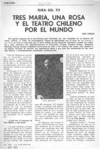 Tres Marías, una Rosa y el teatro chileno por el mundo