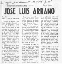 Jose Luis Arraño  [artículo] José Vargas Badilla.