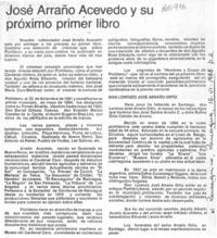 José Arraño Acevedo y su próximo primer libro.  [artículo]