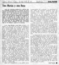 Tres Marías y una Rosa  [artículo] José Román.