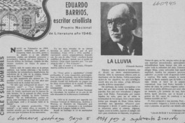 Eduardo Barrios, escritor criollista.
