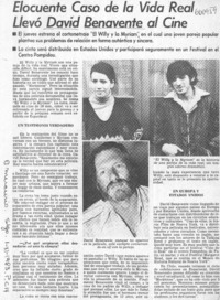 Elocuente caso de la vida real llevó David Benavente al cine.  [artículo]
