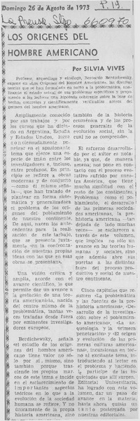 Los orígenes del hombre americano