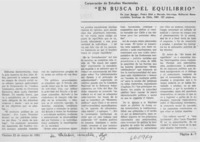 "En busca del equilibrio".