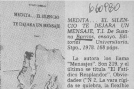 Medita -- el silencio te dejará un mensaje.