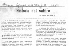 Historia del salitre  [artículo] Oriel Alvarez G.