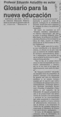 Glosario para la nueva educación.  [artículo]