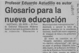 Glosario para la nueva educación.  [artículo]