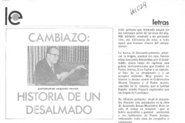 Cambiazo, historia de un desalmado.  [artículo]