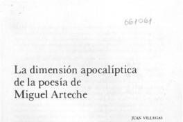 La dimensión apocalíptica de la poesía de Miguel Arteche