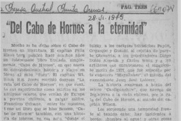 Del cabo de hornos a la eternidad"  [artículo] Osvaldo Wegmann H.