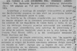 En torno alos orígenes del hombre americano.  [artículo]