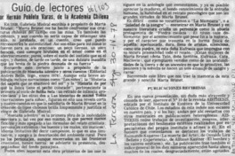 Guía de lectores  [artículo] Hernán Poblete Varas.