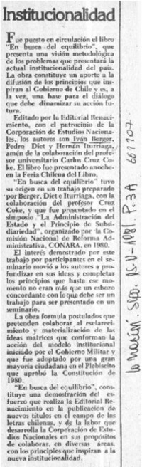 Institucionalidad.  [artículo]