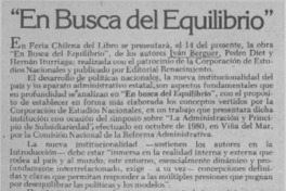 En busca del equilibrio.  [artículo]