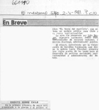 Ensayo sobre Chile.  [artículo]