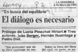 El Diálogo es necesario  [artículo] Cecilia Fuentes.