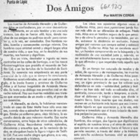 Dos amigos  [artículo] Martín Cerda.