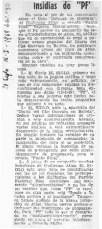 Insidias de "PF"  [artículo] V.