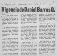 Vigencia de Daniel Barros G.  [artículo] José Vargas Badilla.