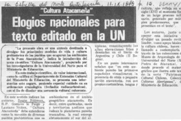Elogios nacionales para texto editado en la UN.  [artículo]