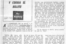 Y corría el billete  [artículo] Agapito.
