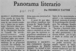 Panorama literario  [artículo] Federico Tatter.