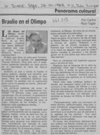 Braulio en el Olimpo  [artículo] Carlos Ruiz-Tagle.