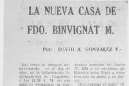 La nueva casa de Fdo. Binvignat M.
