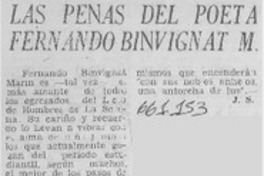 Las penas del poeta Fernando Binvignat M.